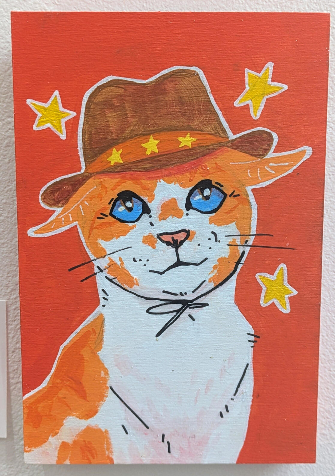 Cats with Hats: Meowdy, Mixed Media